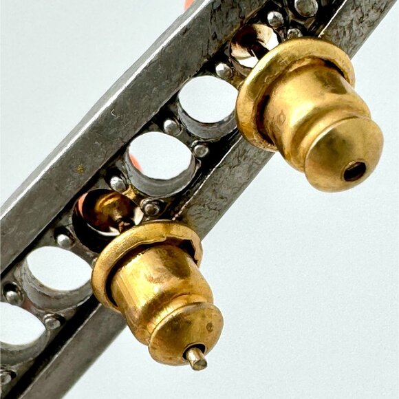 Genuine Coral Stud Earrings 12Kt Gold Filled & 14Kt Gold Posts Vintage Gift - Picture 5 of 6